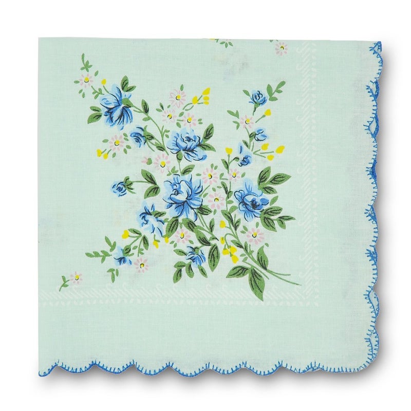GB Collection GB Women's 100% Cotton Handkerchiefs Assorted with Wavy Edge and Print Floral 12 Pieces - Image 4